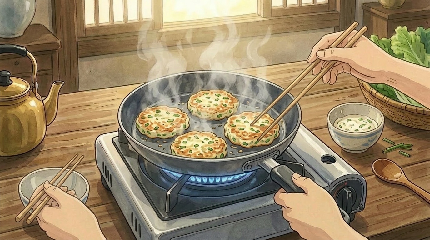 Gamjajeon step 8