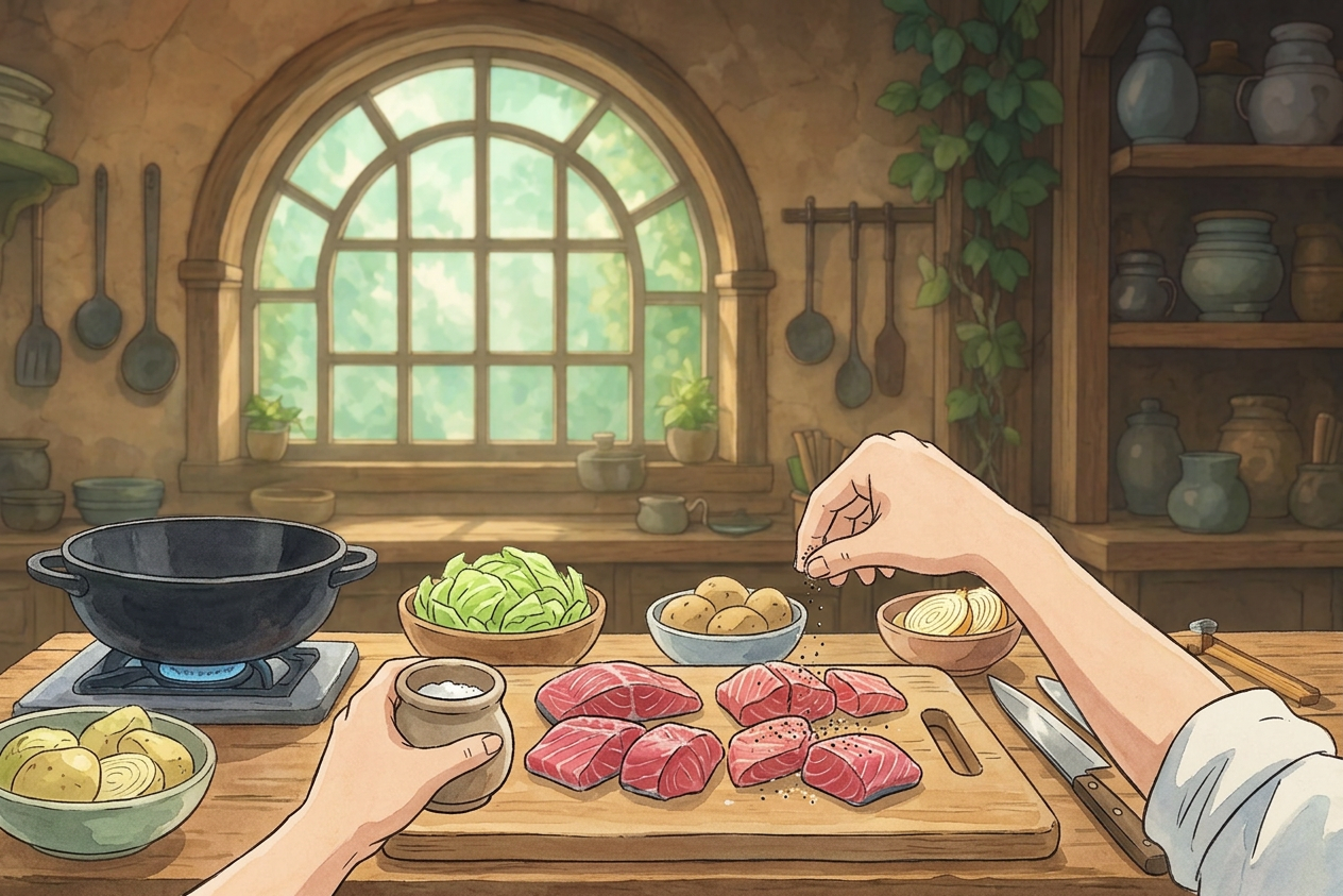 Chanchan-yaki step 1