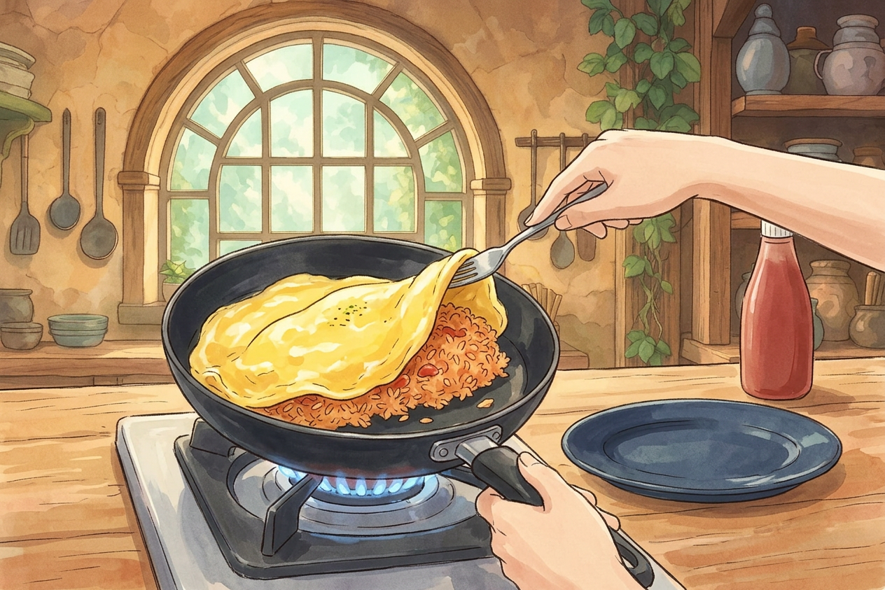 Omu-raisu step 7