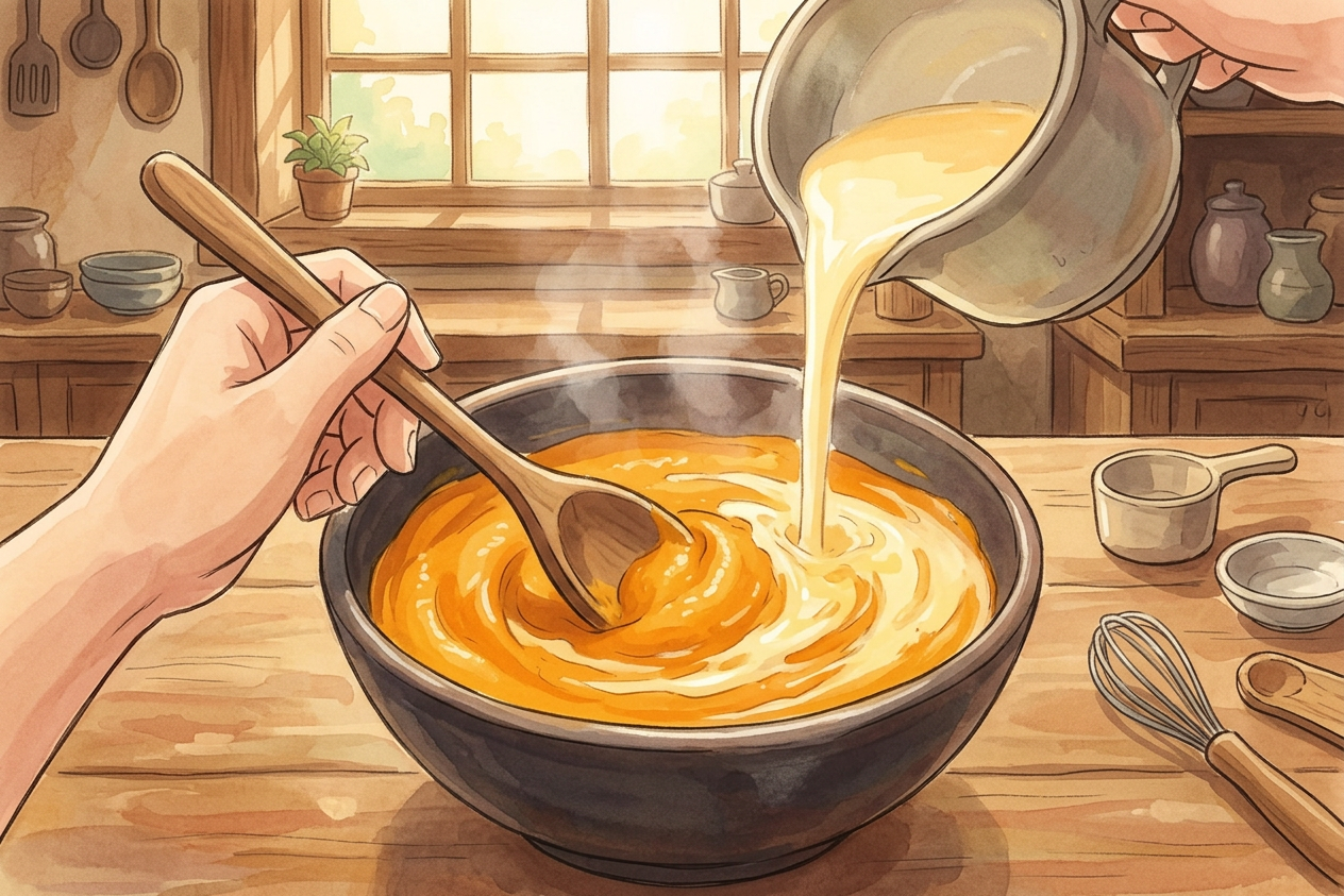 Kabocha purin step 4