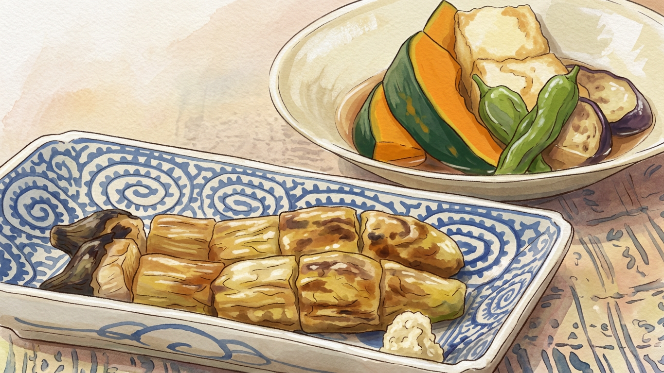 Yaki-nasu e Yaki-bitashi