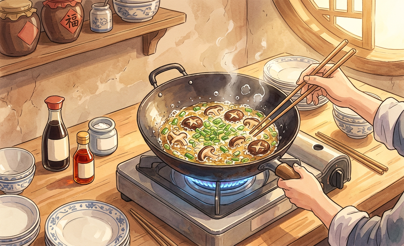 Fanqie jirouwan mian step 4