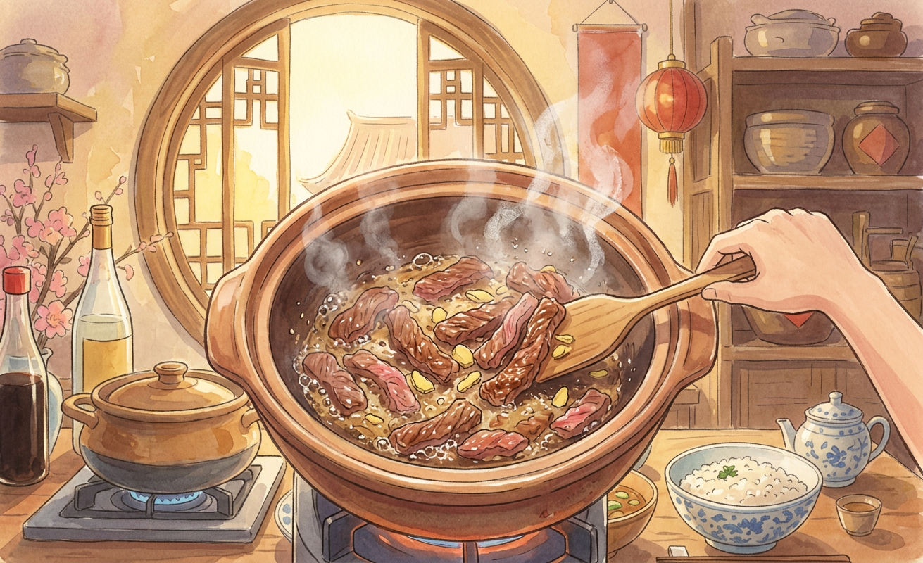 Gai lan niu rou step 7