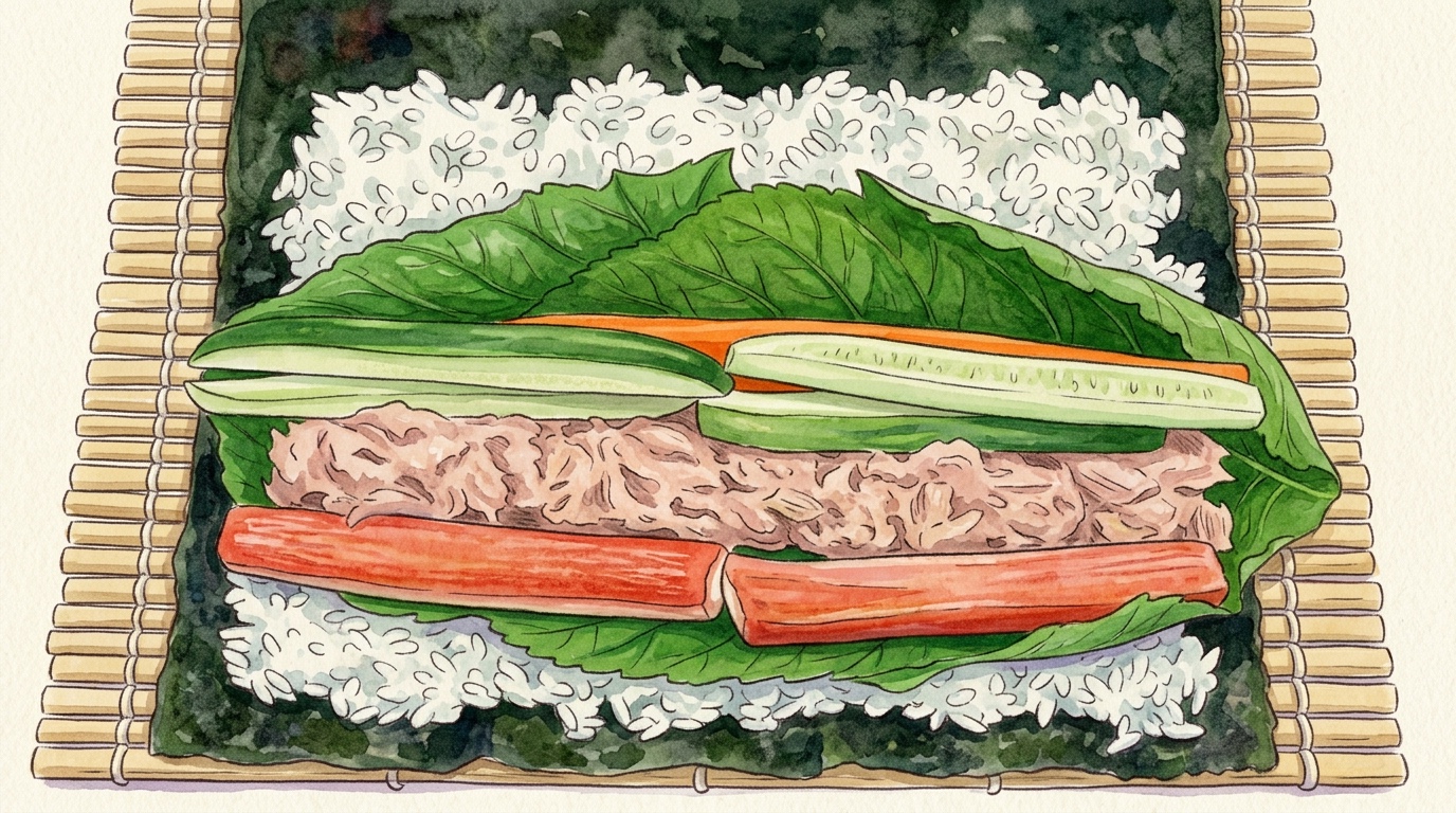Chamchi gimbap step 7