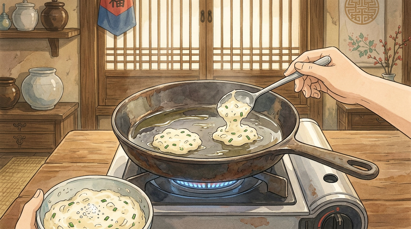 Gamjajeon step 7