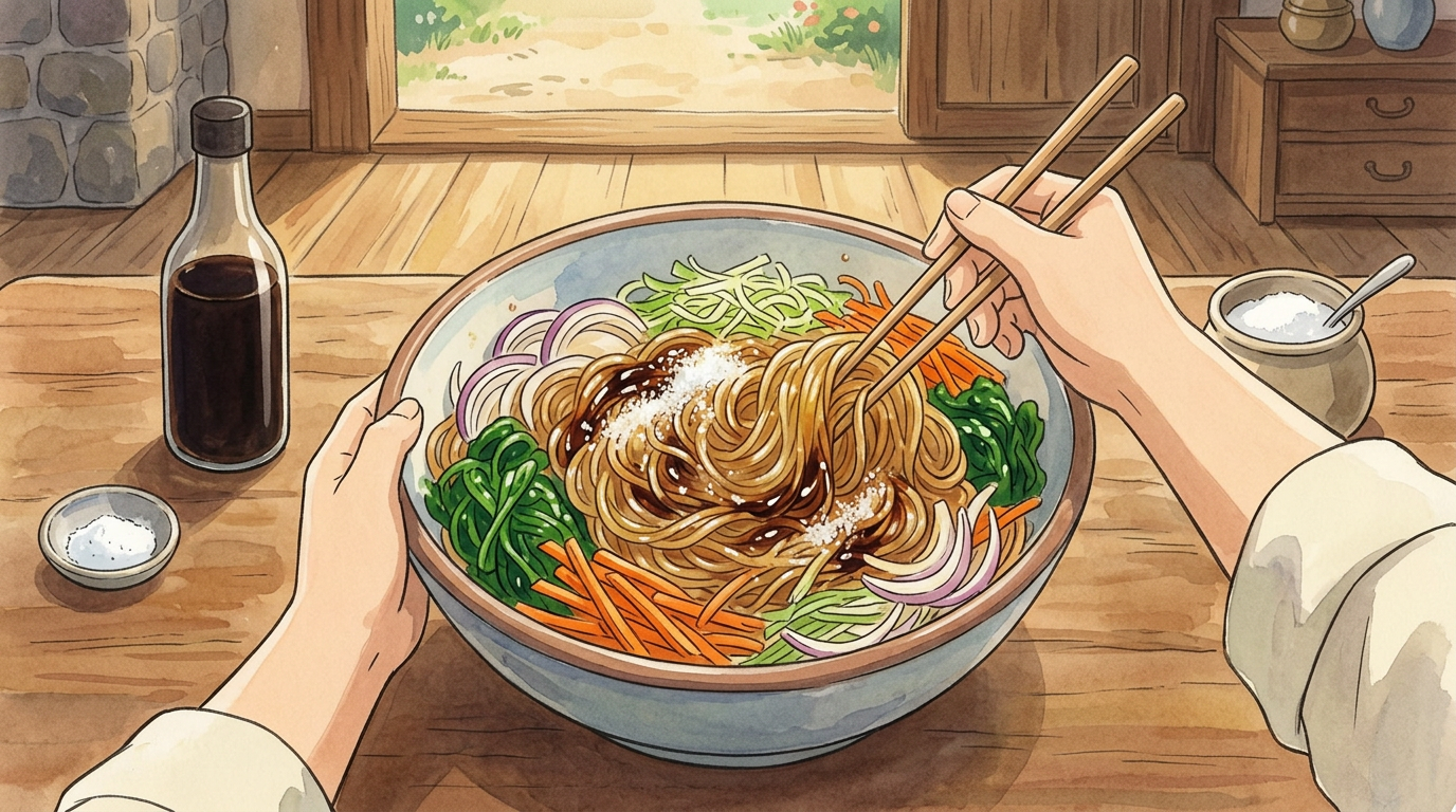 Japchae step 8