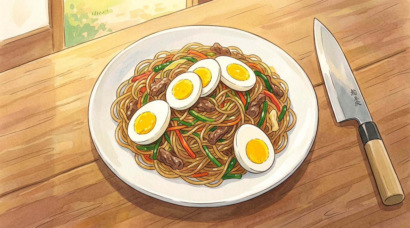 Japchae step 9