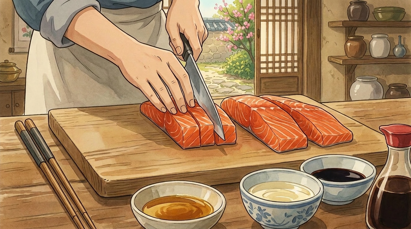 Salmon Bulgogi step 1